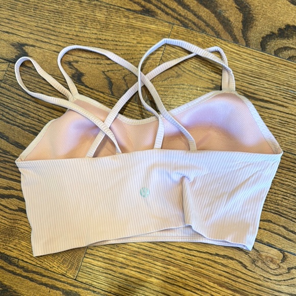 Lululemon Like A Cloud Longline Ribbed Bra - Light Pink - Size 8 - Picture 2 of 3